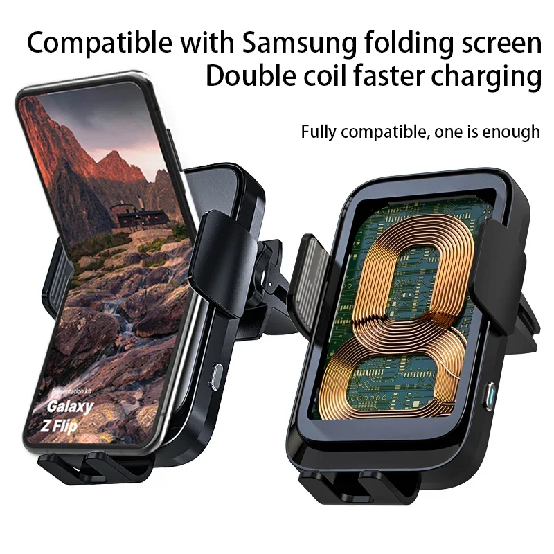 Wireless Car Charger Stand Automatic Fast Charging Station