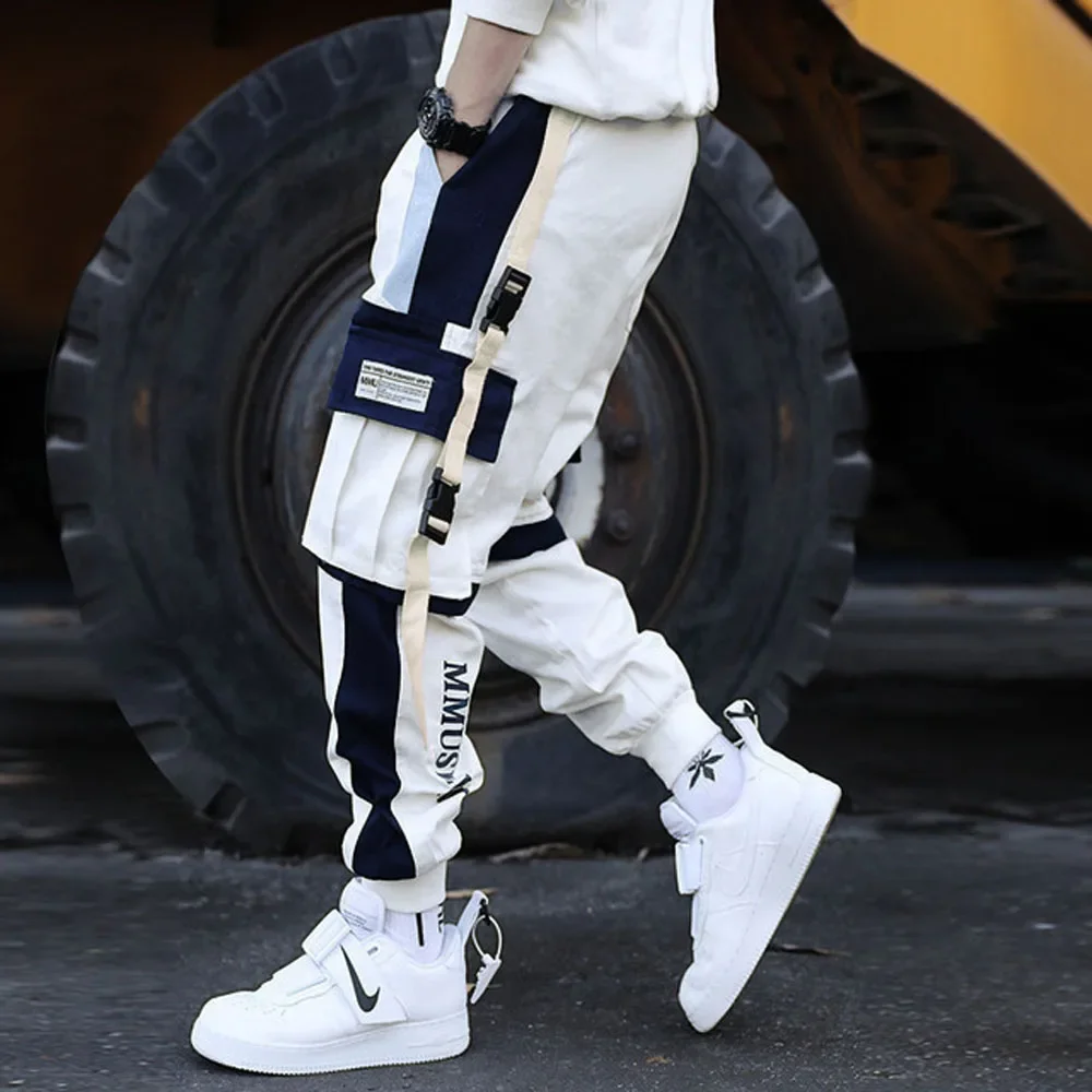 

Men's Multi Pockets Cargo Harem Pants Hip Hop Casual Male Track Pants Joggers Trousers Fashion Harajuku Men