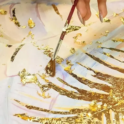 100 Sheets Gold Leaf Sheets DIY Nail Painting Gold Leaf Paper Art Craft Paper Wedding Cake Dessert Birthday Party Decorations