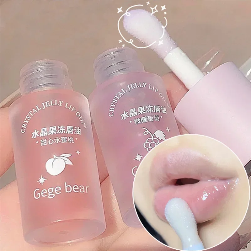 Fruity Crystal Jelly Lip Oil Hydrating Plumping Lip Coat for Lipstick Clear Lip Plumper Serum Tint Lips Care Makeup Cosmetic invisibobble заколка crystal clear one