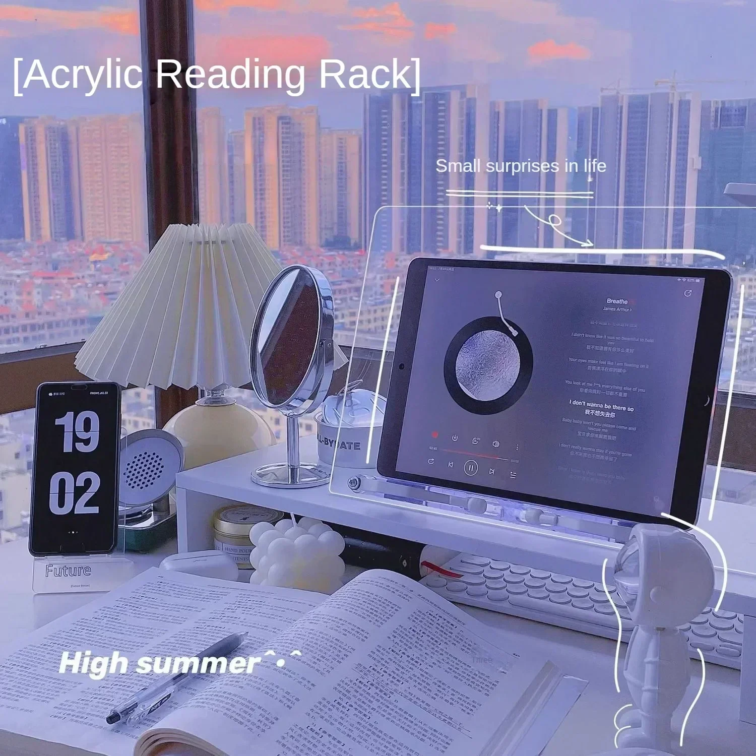 Lifted Laptop Stand Holder, Desktop Reading Rack, Ins Style Tablet Holder, Transparent Acrylic Reading Stand