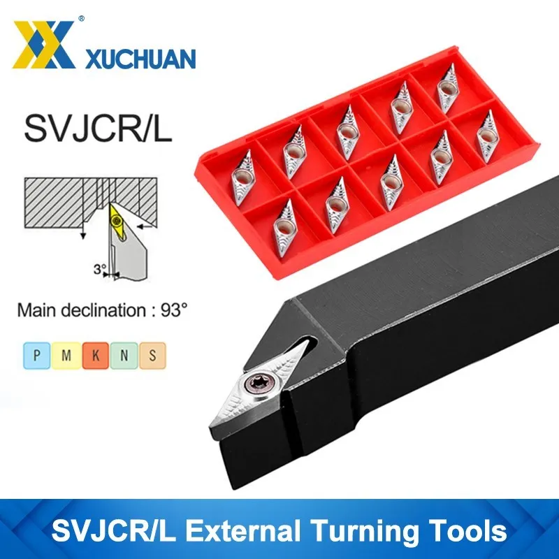 

Lathe Tools SVJCR/L1212H11/1616H11/2020K11/2525M16 External Turning Tools Holder VCGT Carbide Insert Lathe Bar CNC Cutting Bar