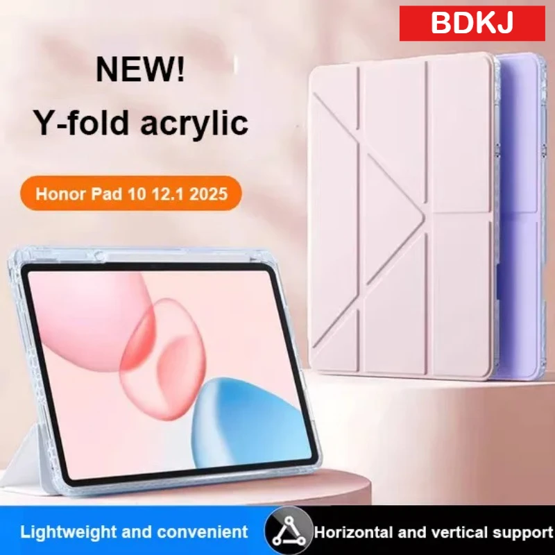 Sleek Acrylic Y-Folding Flip Case with Pen Slot