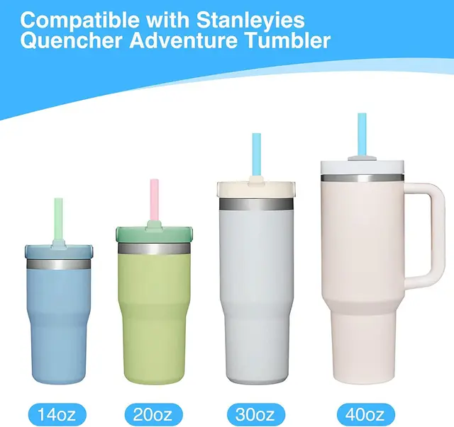 Glitzcharm Replacement Silicone Straws Reusable Drinking Starws Compatible  with Stanley 20-40oz Tumblers Hydro - AliExpress