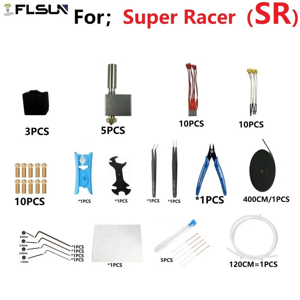 FLSUN Super Racer Clean Suits 3d Printer Accessories SR Cleaning Needle Heating Rods Temperature Sensor Nozzle Parts Wholesale