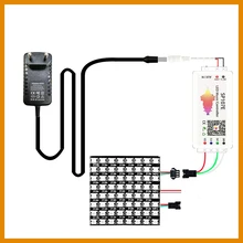 

WS2812B Individually Addressable 8x8 16X16 8X32 WS2812 LED Pixels Screen Panel With SP107E Music Controller DC5V Transformer