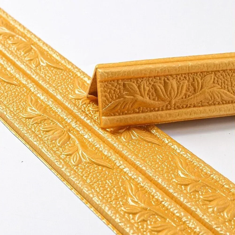 Wall Stickers Self Adhesive Skirting Line 3D Anti-collision Decoration Strips Bedroom Living Room Kid's Corner