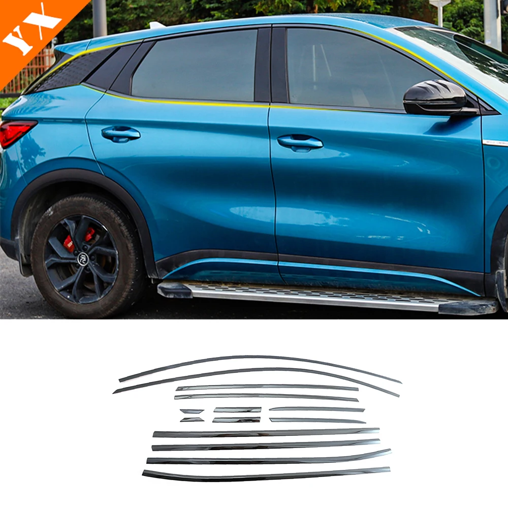 For BYD ATTO 3 Yuan Plus Accessories 2022-2023 Stainless Garnish Car Window Trim Protector Plate Anti Hit/Dust Decor Cover