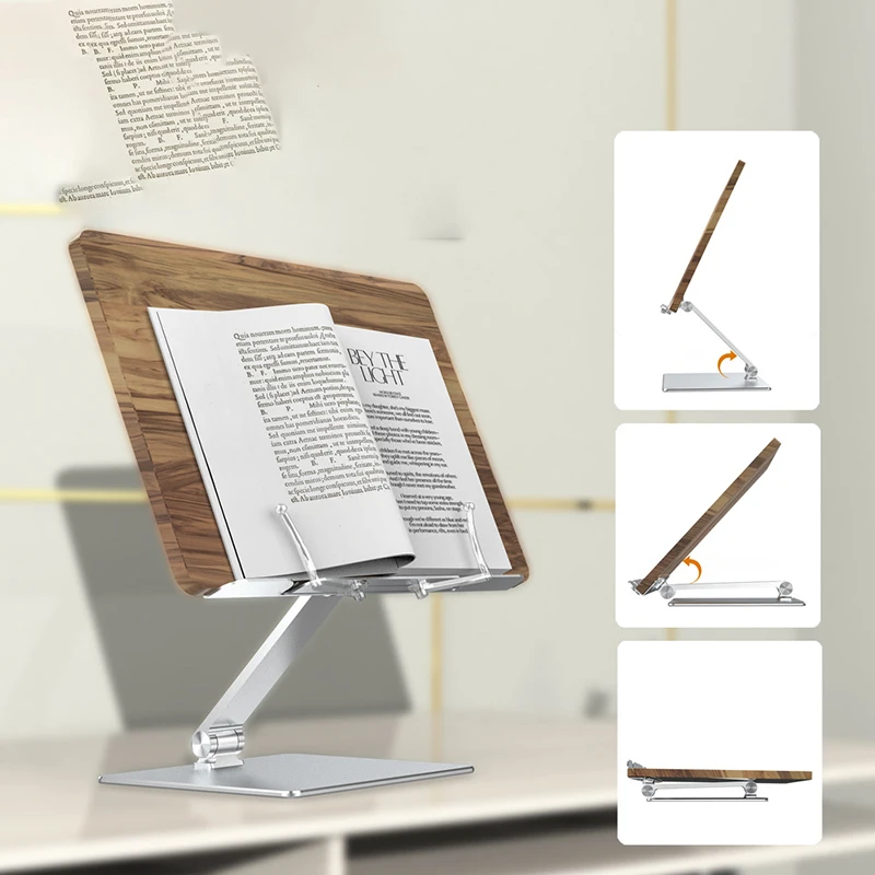 Soporte de lectura de madera transparente, acrílico, multifuncional,  elevación, tableta, portátil, almacenamiento de escritorio, estantería -  AliExpress