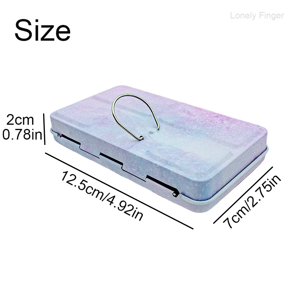 여행용 아티스트 빈 수채화 틴 박스 팔레트 페인트 케이스, 14개의 하프 팬이 포함된 작은 다채로운 틴, 여행, 스케치에 이상적