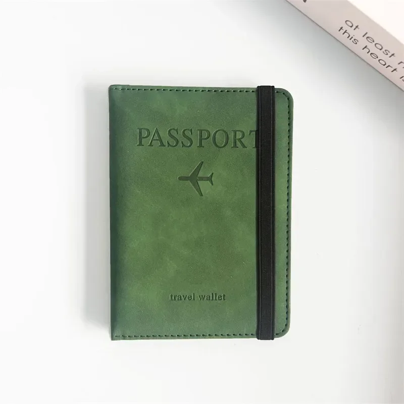RFID Blocking Leather Passport Holder Wallet - Multi-Function Travel Case for Men  Women
