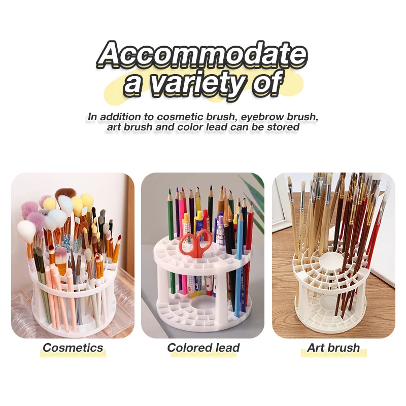 Portable 49 Holes Paint Brush Watercolor Drawing Holder Stand art drawing tools paintbrush holder Supplies For Students Desk Organizer Painting Brushes Support