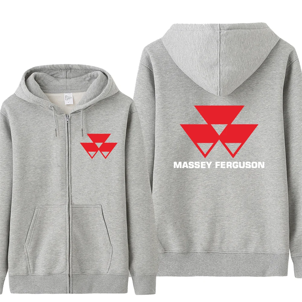 Massey Ferguson Kaus Pria Kasual Traktor Pertanian Logo Hoodie
