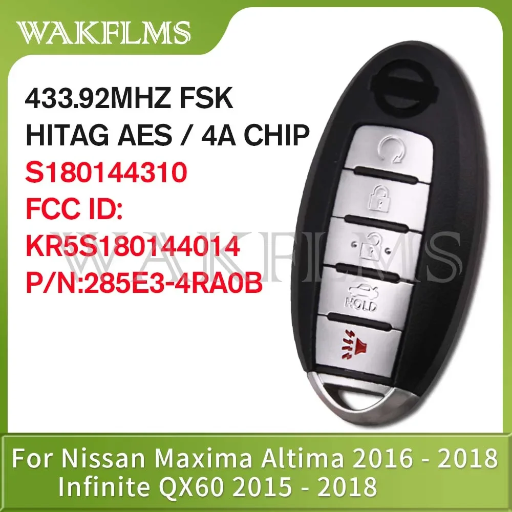 Car Remote Key 433MHz 4A Chip For NISSAN Altima Maxima Infiniti QX60 2015