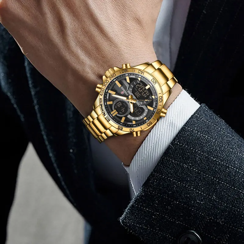 FoxBox Fashion Luxury Men Quartz Watches Business Chronograph Stainless Steel Waterproof Sport Wristwatch Watch For Men 2023 NEW