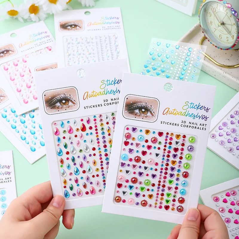 

DIY Face Jewelry Sticker Diamond Gemstone Eye Shadow Sticker Holiday Party Jewels Decoration Body Makeup Nail Art Kids Tattoo