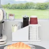 Disposable Cup Holder Rack Shelf For Coffee Paper Cup Spoon Fork Straw Sugar Tea Bag Storage Box Cup Container Desktop Storage 2