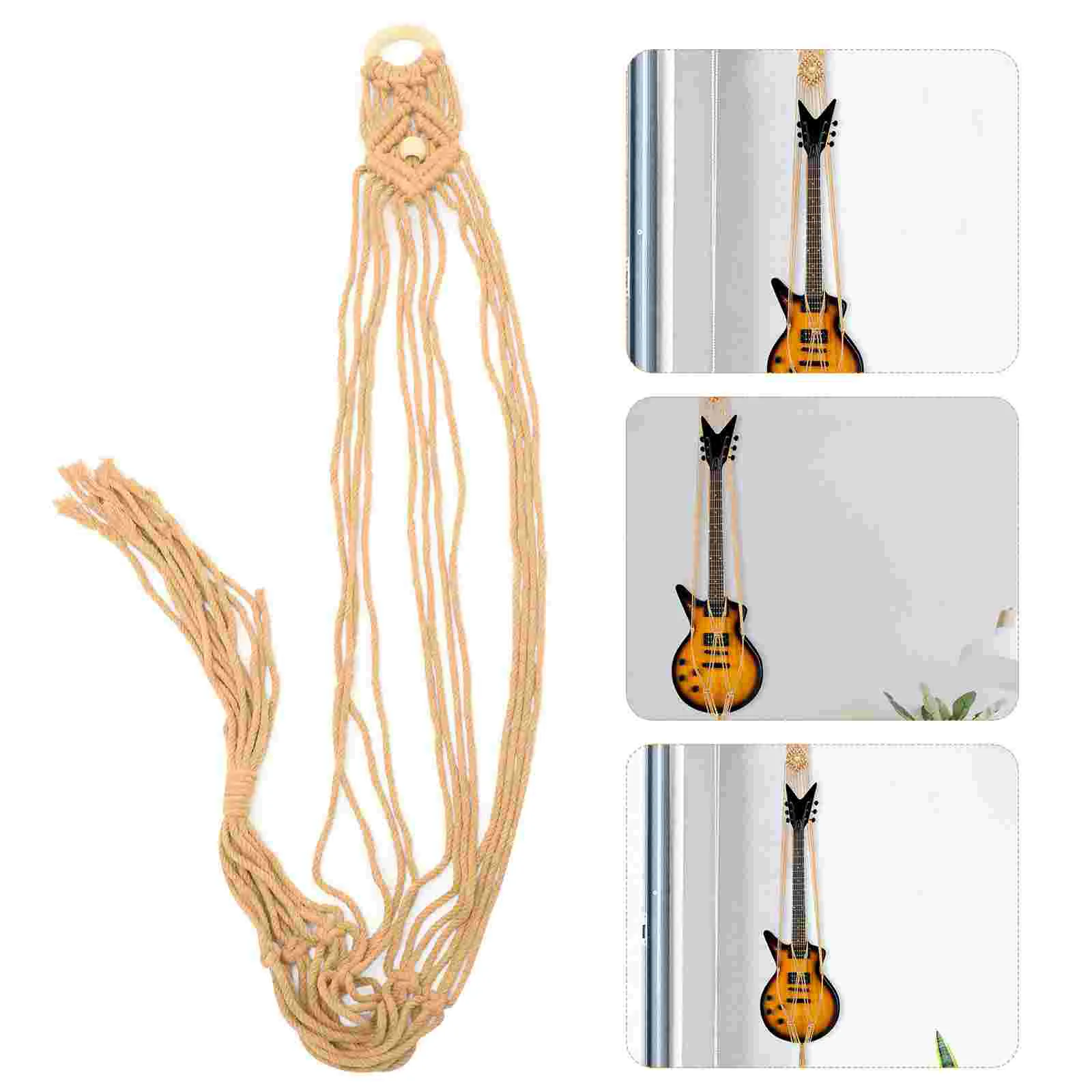 

Guitar Instrument Net Bag Woven Hanger Musical Instruments Storage Wall Hanging