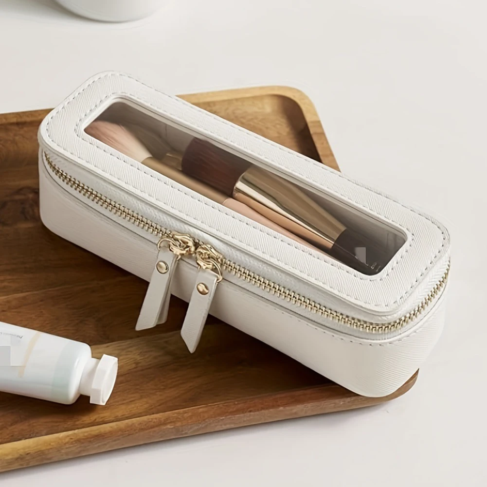 Portable PU Makeup Brush Storage Bag Travel Cosmetic Organizer