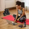 Dumbbell Set with Stand Coated Hand Weights Home Gym Equipment Black