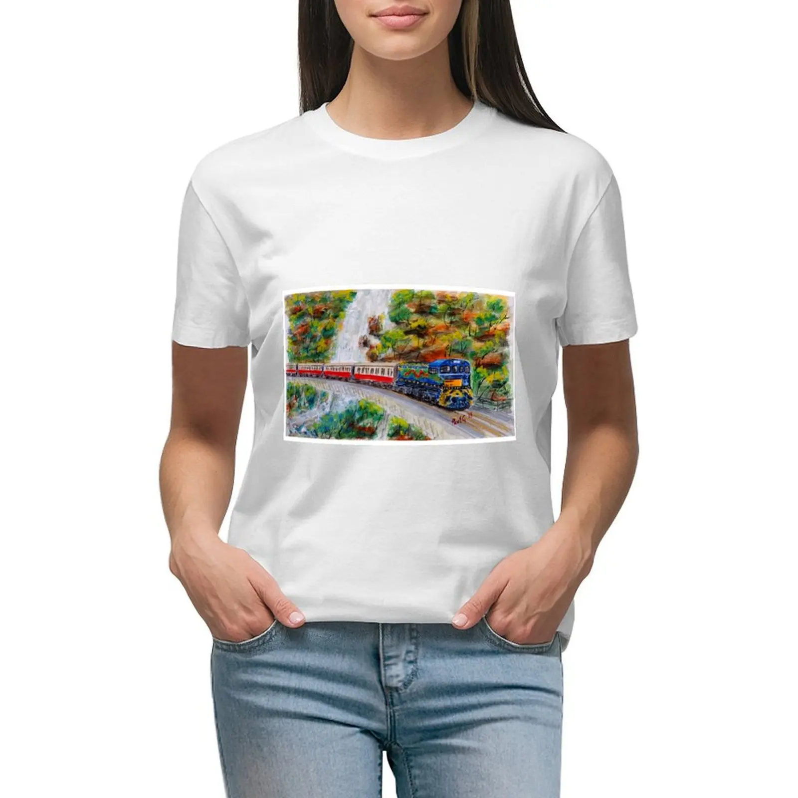 

Kuranda Scenic Rail - Cairns - Watercolour T-shirt animal print shirt for girls tees oversized t shirt dress Women