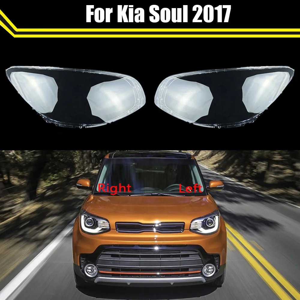 

Car Front Headlamp Case Head Lamp Light Transparent Lampshade Lampcover Auto Glass Lens Shell For Kia Soul 2017 ​Headlight Cover