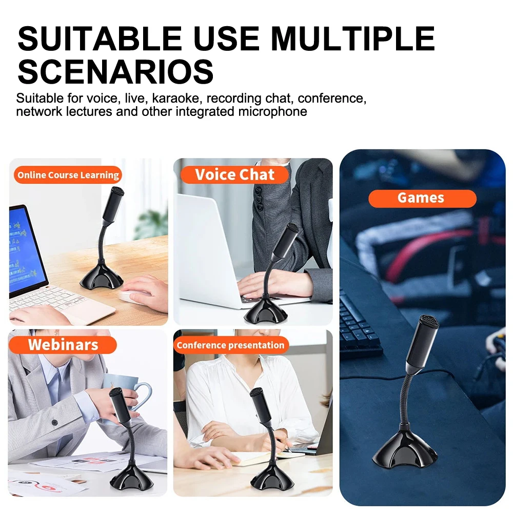 USB Wired Microphone For Laptop Computer Noise Reduction Microphone Studio Singing Gaming Streaming Mikrofon With Stand Mic