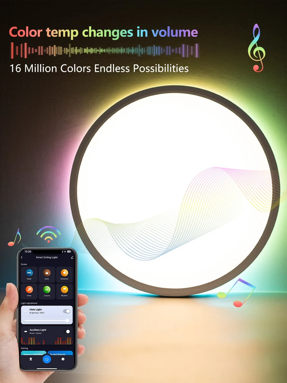Smart WiFi LED Ceiling Lamp 36W Voice Control Alexa S340786d409aa471c96c2ce7399b7c752I