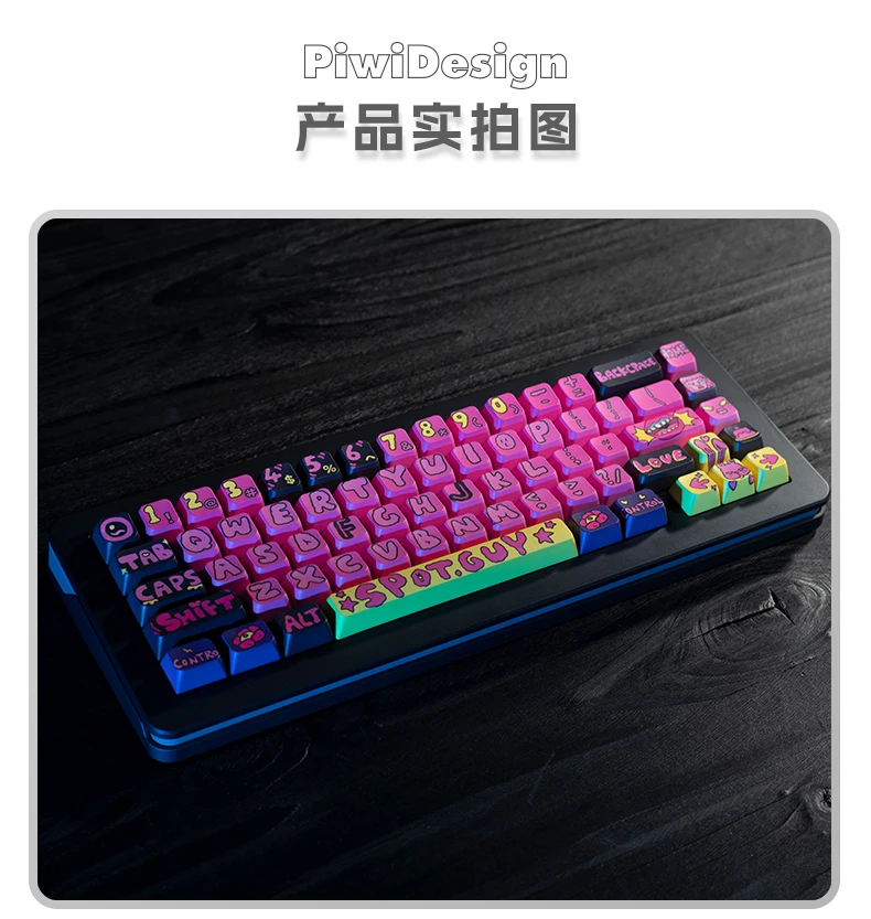 ECHOME-Letras grandes Keycaps, Dye Subbed Keycaps, Design