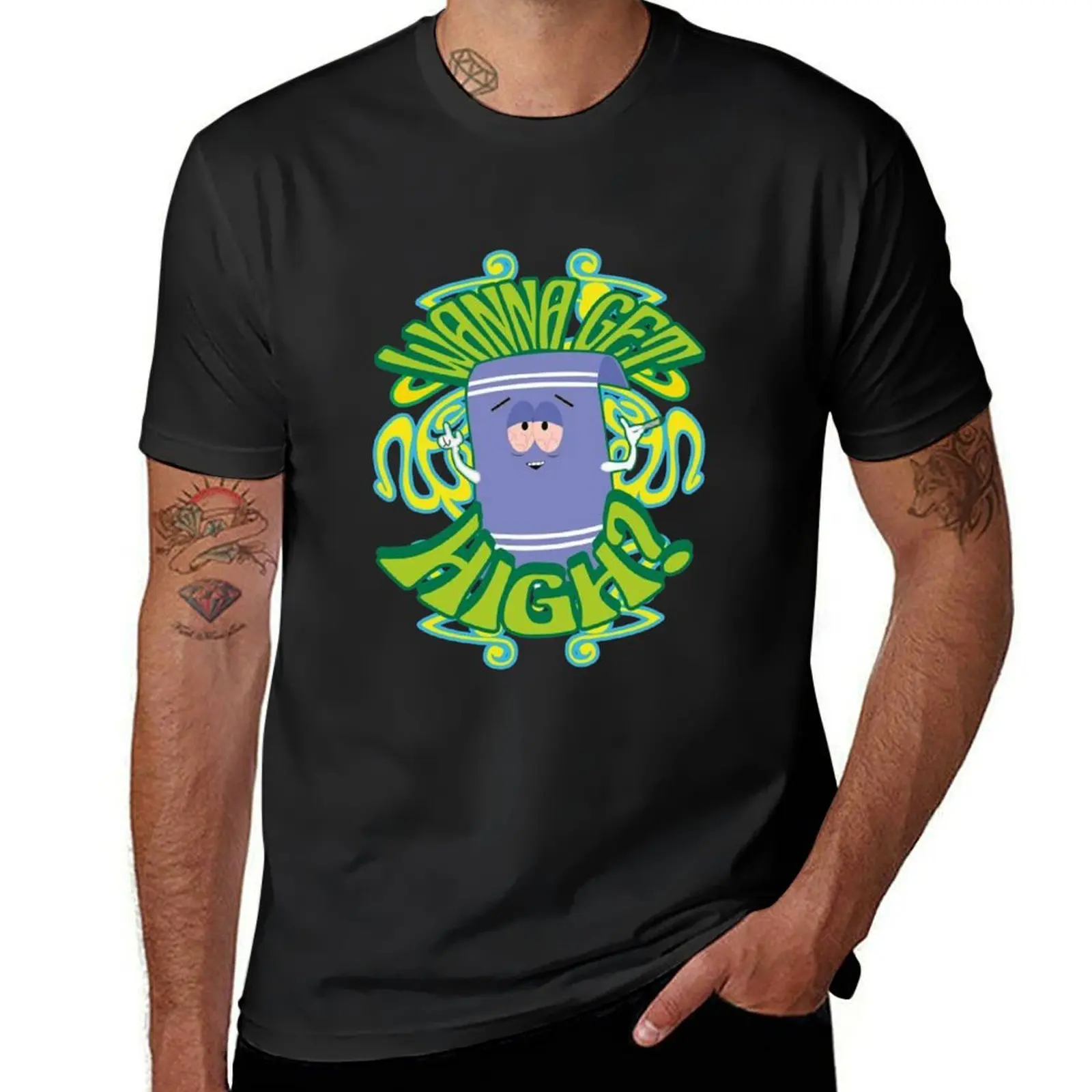 I Love Towelie gradient22 T-Shirt quick drying hippie clothes Aesthetic clothing mens t shirt
