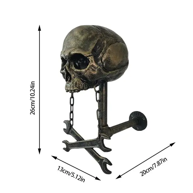 Portacasco A Forma Di Teschio Da Parete - Per Moto, Football, Baseball, Decorativo - Foto 9