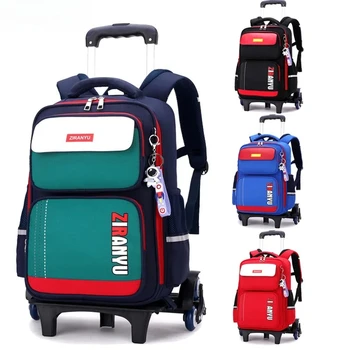 Zaini rotanti per bambini della scuola primaria Trolley Zaino per studenti delle scuole Borsa con ruote Zaini per il ritorno a scuola con ruote