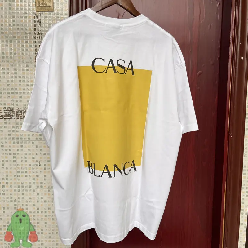 

Real Photos Special Style CASABLANCA T-shirts High Quality Print Short Sleeve Cotton Oversized T Shirt for Men Women