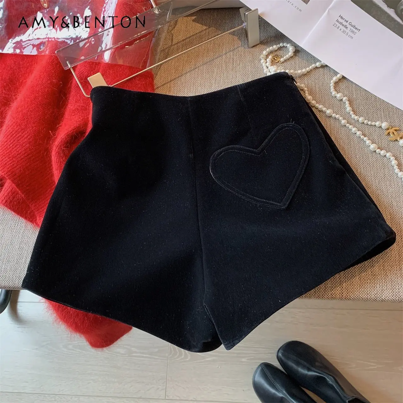 short-en-velours-trois-dimensions-pour-femmes-style-decontracte-style-decontracte-taille-haute-rehausseur-de-hanche-nouvelle-collection-hiver