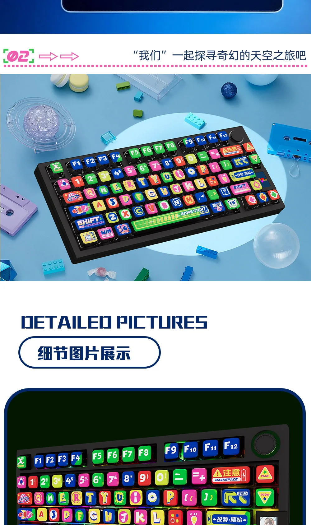ECHOME Graffiti Tema Keycap, PBT, Dye-Sublimation, Pudim