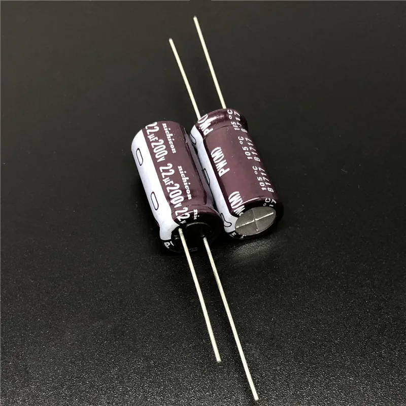 

5 шт./50 шт., алюминиевый электролитический конденсатор с низким сопротивлением, 22 мкФ, 200 в NICHICON серии PW, 10x20 мм, 200V2, 2 мкФ