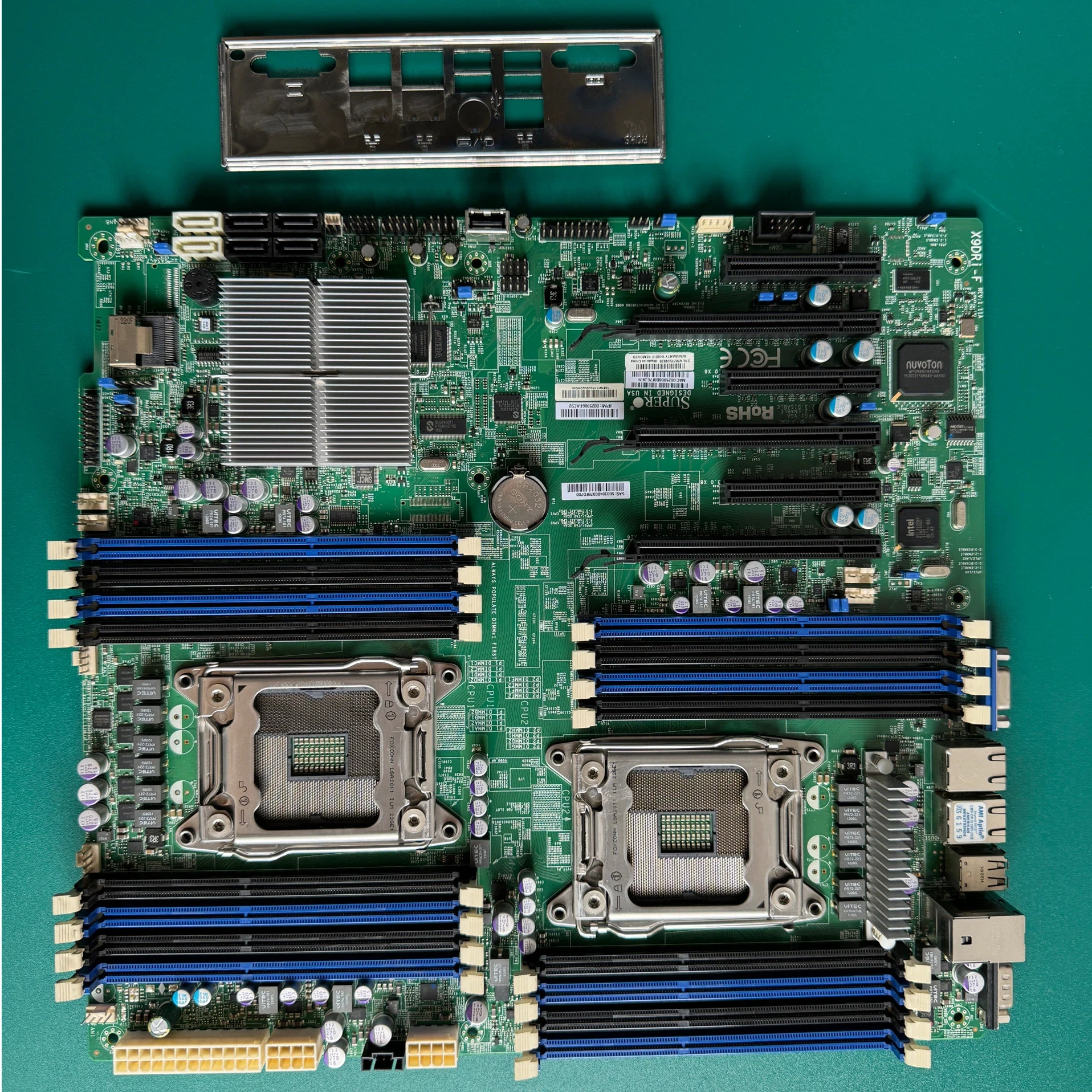 Dual X79 LGA2011 X9DRi-F C602 server motherboard supports E5 2600 V2 processor onboard Raid Ipmi 2.0 DDR3 RAM RJ45 network card