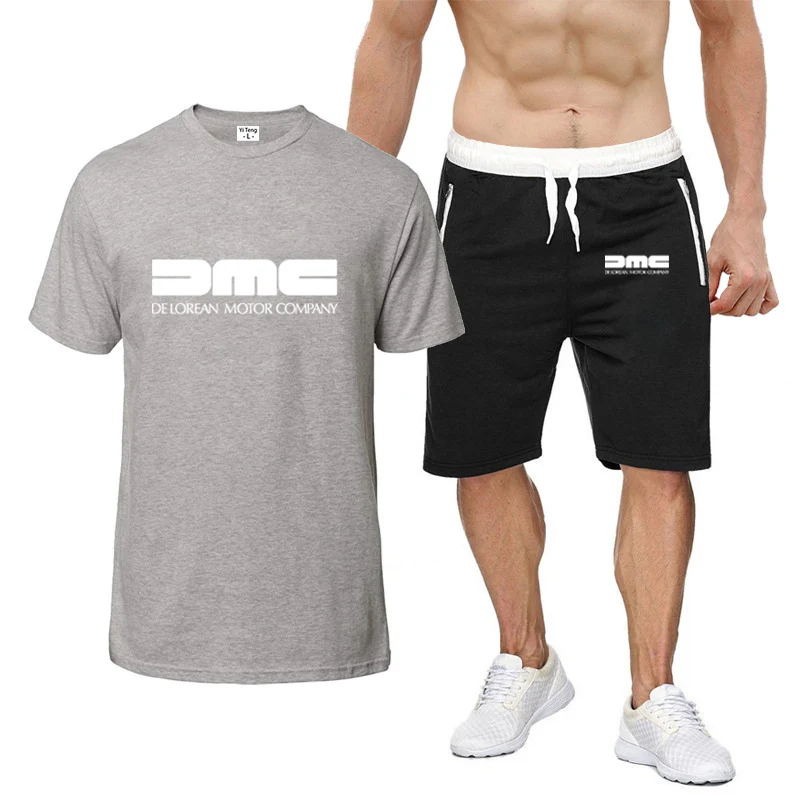 2023 New men's clothing Delelen Automobile Company printed high-quality eight-color sportswear T-shirt with short sleeves and le