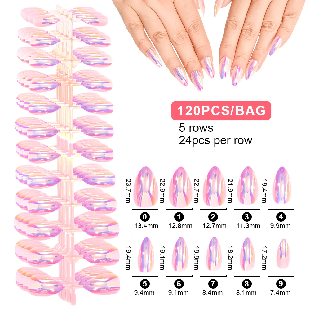 120pcs Detachable Square Coffin Fake Nail Tips