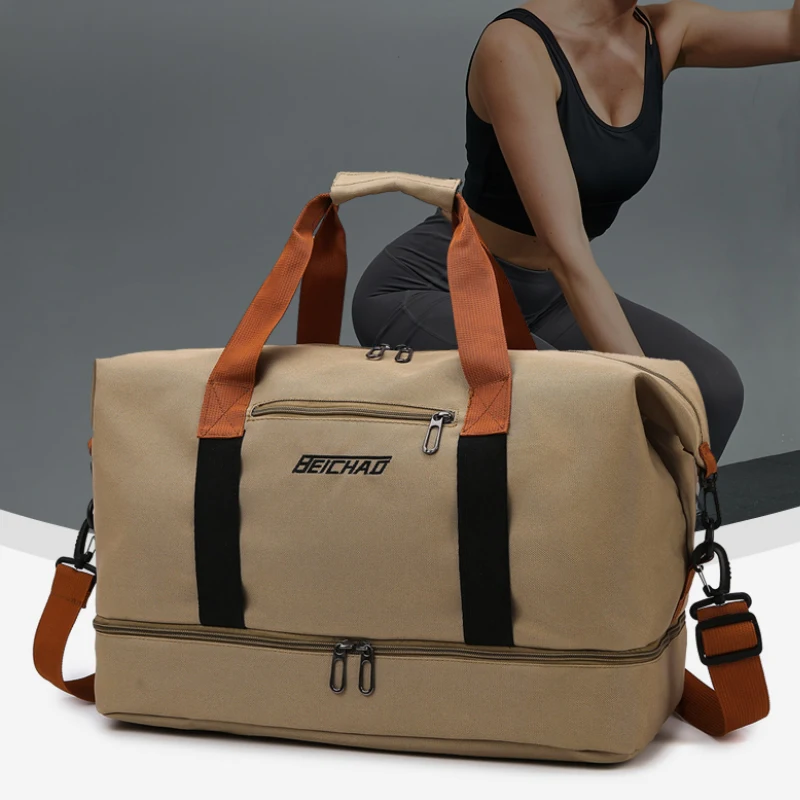 Fashionable travel shoulder bag, large capacity sports crossbody bag, handbag, suitable for gym, shopping, moving