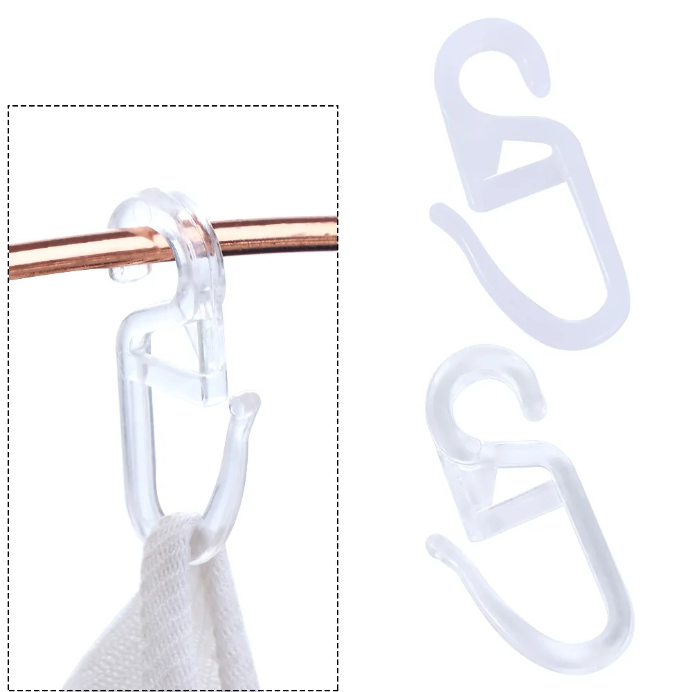 Curtain Hanging Hooks Ring Window Curtain Hanger Hooks White Plastic Hook For Car Home Office 20PCS