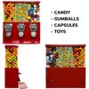 Gumball and Candy Machine with Stand - Red Triple Vending   Interchangeable Canister 4