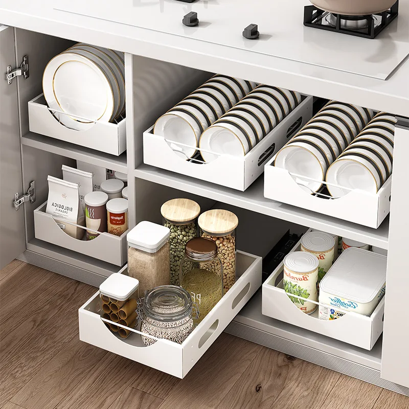 Kitchen Organizer,Stackable Under Sink Cabinets with Sliding Storage Drawer,Pull  Out Cabinets Shelf,Sliding,Countertop Basket - AliExpress