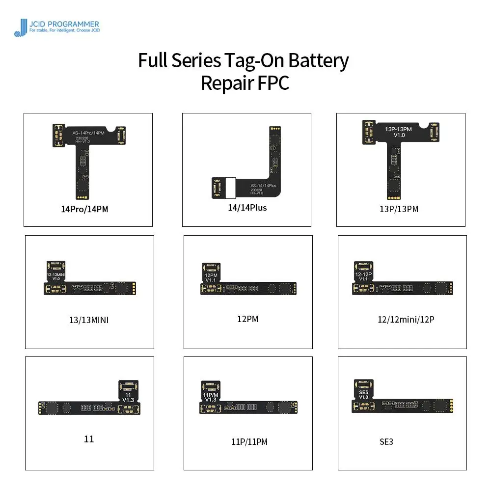 JCID JC V1SE Battery Repair Board Flex Cable Pop-Up Error Remove for iPhone 11-14PM Battery Message Data Read Write FPC Tool battery protection board cable battery activation board