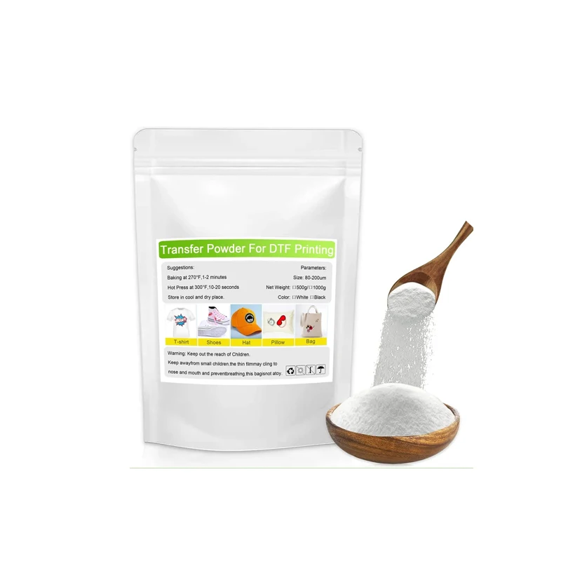 CFINK 1kg 화이트 핫멜트 DTF 파우더 소프트 디지털 프린팅 재료 DTF 프린터용 핫멜트 접착제