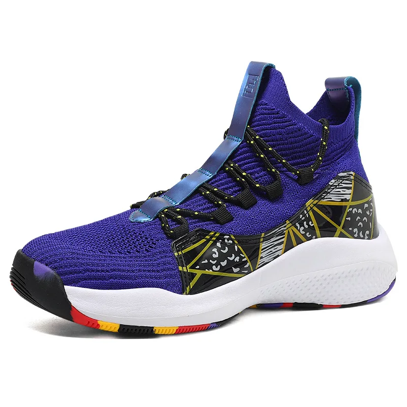 

Origin direct supply men's fashion shoes four seasons flying woven breathable trend basketball shoes boys sports running shoes