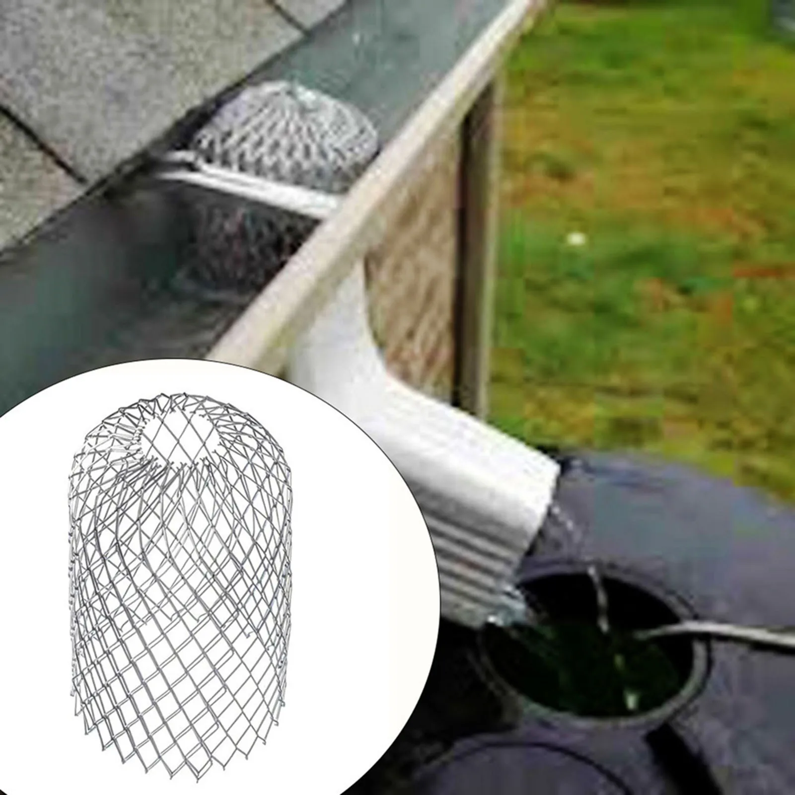 Roof Pipes Downpipe Protection Gutter Reusable Expandable Aluminium Strainer Mesh for Falling Leaves Branches