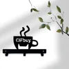 1pc Metal Key Holder Hooks Organizer Rack Wall Mounted Decor Metal Coffee Cup Rack with Coffee Sign for Bar Kitchen Organizer 3