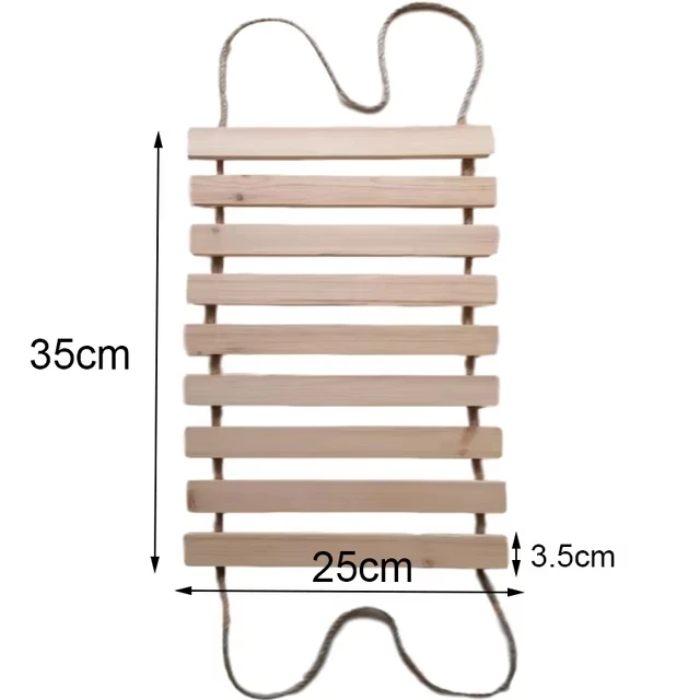 Wall-Mounted Cat Activity Center - Wooden Sisal Scratcher & Climbing Bridge with Rope Steps and Ladder