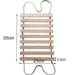 Wall - Mounted Cat Activity Center - Wooden Sisal Scratcher & Climbing Bridge with Rope Steps and Ladder (35cm Length ladder)